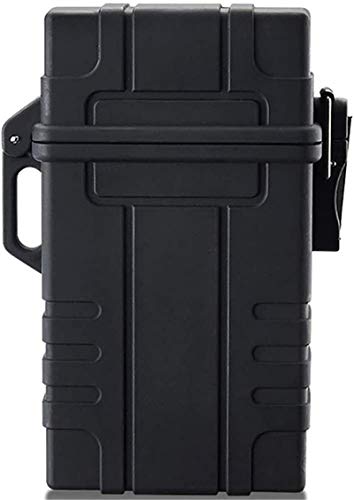 Étui à cigarettes étanche - Petit et portable - Facile à transporter - En plastique étanche - Facile à mettre dans la poche (espace pour 20), Noir (Noir) - luo-wan-dfd217 Cover