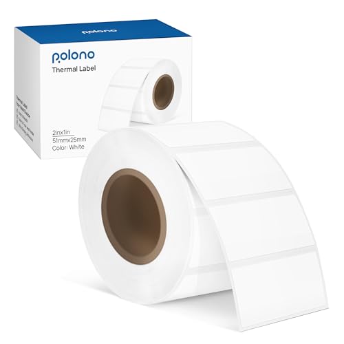 POLONO Genuine 2.25”x1.25” Direct Thermal Label, Self-Adhesive Address Shipping Sticker, Barcode, Adhesive Multi-Purpose Labels Compatible with PL