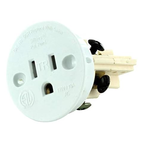 4 Pack of Sillites Self Contained Receptacle - Tamper Resistant - Includes Cover Cap and Mounting Screws - White Cover
