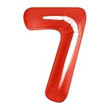 Red Number Balloons, 40 Inch Red Number 7 Balloon, Birthday Balloon Birthday Party Decorations,Heliu
