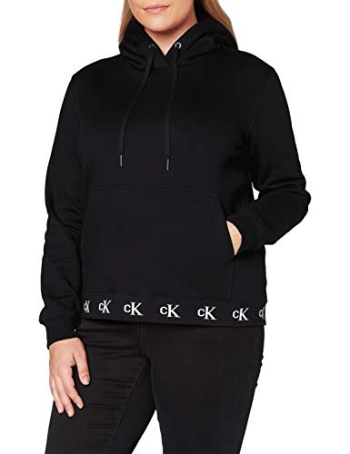 Preisvergleich Produktbild Calvin Klein Jeans Damen Logo Trim Hoodie Pullover, Ck Black, M
