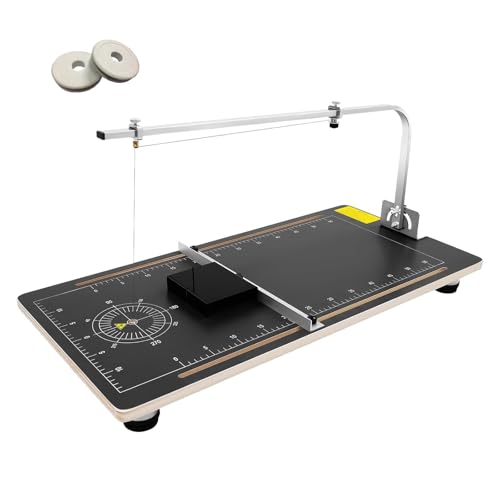 Mesa cortadora eléctrica de espuma con alambre caliente, máquina cortadora de espuma con alambre caliente, ayuda para corte circular y cables calefactores de 20 m, temperatura ajustable(38x78cm)