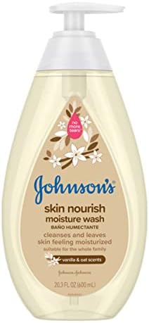 Johnson's Skin Nourishing Moisture Baby Body Wash with Vanilla & Oat Scents, Hypoallergenic & Tear Free Baby Bath Wash, Paraben-, Dye-, Sulfate & Phthalate-Free, 20.3 fl. oz