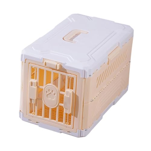 Fenteer ペットキャリア 猫用 旅行用 キャリア 多目的 犬 旅行 犬小屋 キャリーケース ペットクレートボックス 子猫 小型 ショッピング, コーヒーホワイト