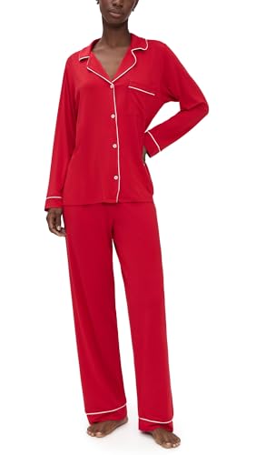 Image of Eberjey Gisele Classic Women's Pajama Set | Long Sleeve Shirt + Long Pants