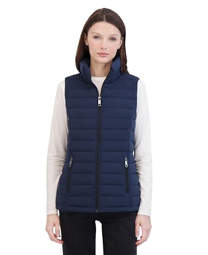 Image of Nautica Women's Stretch Puffer Vest - Water-resistant Transitional Outerwear Layer With Detachable Hood