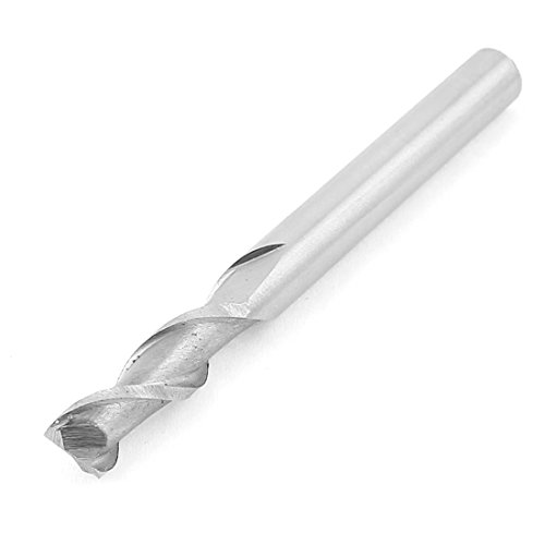 Aexit 6mm Shank End Mills 6mm Cutting Dia 2-Flutes HSS End Mill Cutter Tapered End Mills CNC Bit