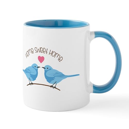 Taza de cerámica 11 oz Blanca con interior azul miniatura 1