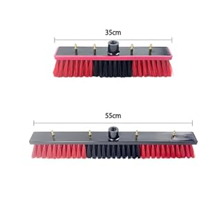 DUANHOZ Brosse de Nettoyage pour Panneaux solaires de 9,2 m avec Alimentation en Eau, têtes de Brosse rotatives à 180°, Tuyau de 20 m (7,2 m et tête de 35 cm), Manche Extensible