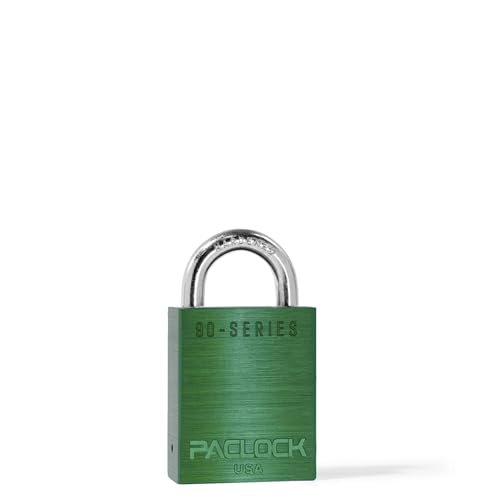 Image of PACLOCK's SR-90A Padlock, 3 /4 inch Tall Hardened Steel Shackle, High Performance 6-Pin Cylinder, Keyed Differently w / 2 Keys, Green