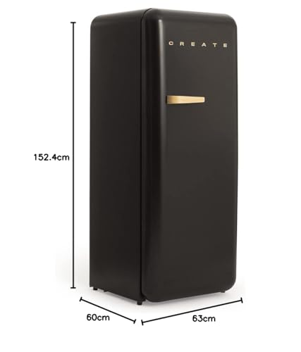 Create / Retro Fridge 150 Wood/Frigorifero Nero Maniglia Legno/Con Congelatore, 150 Cm - 10
