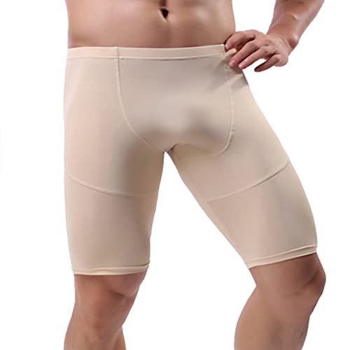 Mufeng Men's Mesh Cool Dry Compression Yoga Workout Tight Shorts See Through Fitness Workout Leggings Bodybuilding Pants Nude A X-Large #TOP21