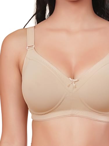 Image of Womens Seamless Padded Bra | Non Wired | Detachable Straps | Everyday Comfort | Full Coverage