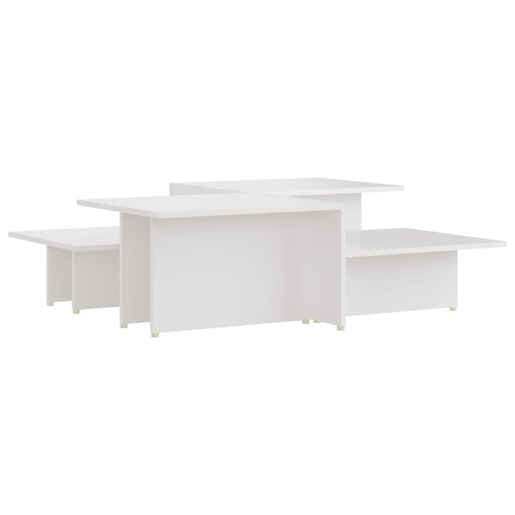 Tables basses gigognes blanches 111,5x50x33 cm en bois d'ingénierie