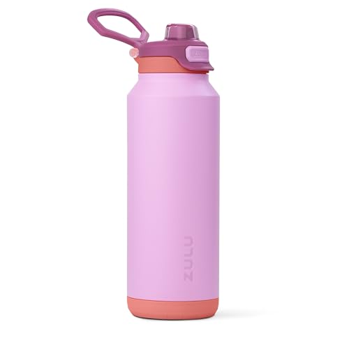 Image of ZULU Powerfill Pro 40oz Stainless Steel Water Bottle with Quick Fill Lid, Triple Walled Vacuum Insulated Metal, Leak Proof Locking Lid, Sip and Chug, Reusable BPA Free, Sherbert