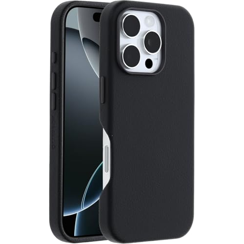 Image of OtterBox iPhone 16 Pro Symmetry Series Cactus Leather for MagSafe - Noir Ash Black - Ultra-Thin, Sleek iPhone Case, Premium iPhone Case, MagSafe Compatible