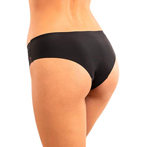 Image of Pretty Sweet Intimates Women's Seamless Cheeky Bikini Underwear, Pack of 10- Laser Cut, No Show Cheeky Panties with Lace