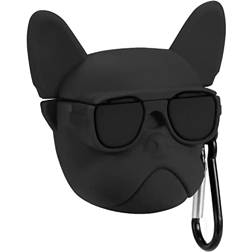 Image of Prolet Cute 3D Bulldog Fashion Character Silicone Cases Compatible with AirPods Pro Case Cover New 3D Design Shockproof Protective Case for Airpod Pro Case[ AIRPOD NOT Included]-Bulldog Black