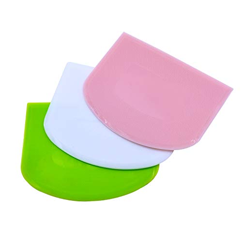 DGQ 3 peças de raspador de massa de plástico, cortador de massa flexível, raspador de banco, raspado