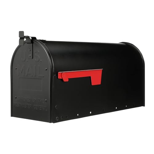 Architectural Mailboxes Admiral™ Rust-Proof Aluminum Metal Post Mounted Mail Box for Outside, Black, Large Curbside Mailbox, USPS Approved for Residential Delivery by ARCHITECTURAL MAILBOXES - Used condition - US$51.73