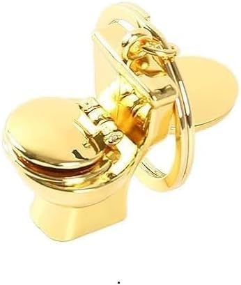 1Pc Golden Personality Creative Mini Toilet Shape Metal Keychain Simulation Toilet Car Key Pendant Decor Small in Size,Convenient to Carry,Charms,Arts,Crafts and Sewing,Beading and Jewelry Making