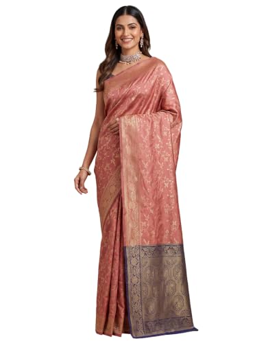 Image of AKHILAM Women's Multicolor Litchi Silk Ethnic Motif Print Saree With Unstitched Blouse Piece|sarees for women | litchi silk sarees