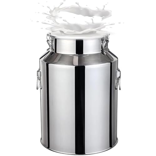 Milch-Transportkanister aus Edelstahl, 5 l bis 88 l, Kanister & Weineimer, kein Wasserhahn-Design, ideal für Milch- und Getränkelagerung, auslaufsicher und rostfrei