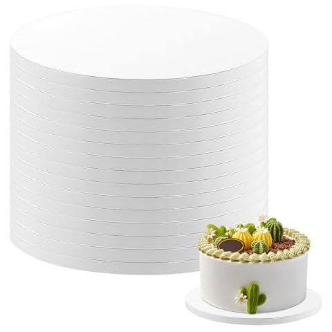 15 Pack Cake Boards 10 Inch Round Cake Drum White 1/2” Thick Cake Drums Corrugated Cardboard Cake Base for Multi-Layer Cakes Sturdy Cake Decorating Supplies Cover