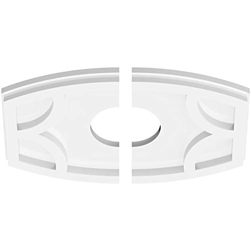 Image of Ekena Millwork CMP12X8KY2-03000 Kailey Architectural Grade PVC Contemporary, Two Piece Urethane Ceiling Medallions 12 inchW x 8 inchH x 3 inchID x 6 1 /2 inchC x 1 inchP