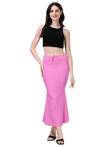 Image of Women's Saree Shapewear Petticoat, Cotton Blend Stretchable Mermaid Skirt, High Waist Tummy Control, Smooth Curve Fit with Adjustable Drawstring