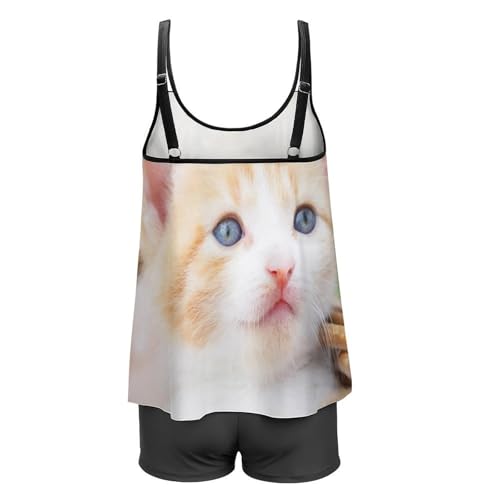 Ensembles bikini avec short de garçon tankini chaton contre les complexes - 5