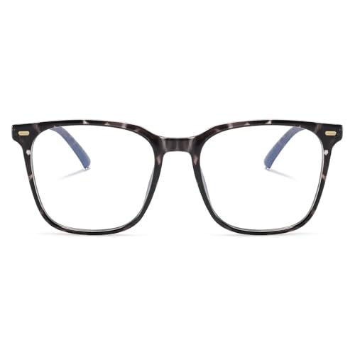 Image of Oversized Square Blue Light Blocking Glasses for Women Men, Anti-Fatigue Computer Monitor Glasses Reduce Eye Strain