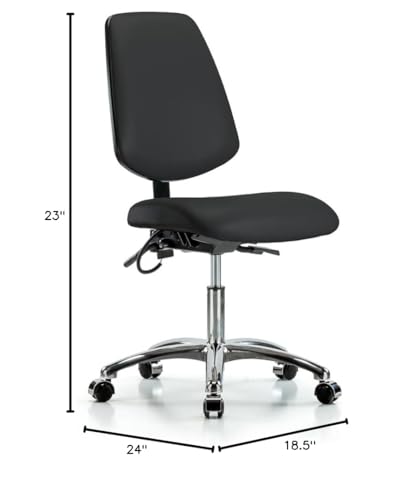 Image of Perch Electro-Static Dissipating (ESD) Chair for Safer Work Environment | Medium Bench Height 20.5 inch - 28.5 inch | Black Vinyl