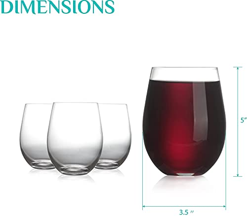 Modvera 20Oz Red & White Stemless Wine Glass, Wine Glasses Set Of 6, Drink Glasses With Durable Chip Resistant Rim, Large Wine Glass For Enhanced Aeration, Wine Accessories For Parties #TOP1