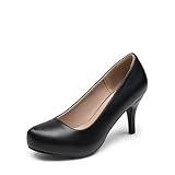 DREAM PAIRS Tiffany Women's New Classic Elegant Versatile Low Stiletto Heel Dress Platform Pumps Shoes