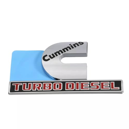 Image of Pair Set Compatible with Cummin Turbo Emblem 3D Fender Badges Nameplate for 2500 3500 (Chrome Red)