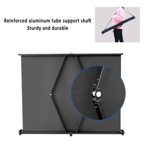 Pantalla portátil 4K 16:9 para proyector, pantalla manual enrollable 4:3, con bolsa de almacenamiento, pantalla HD enrollable sin agujeros para cine en casa, viajes y presentaciones de oficina miniatura 6