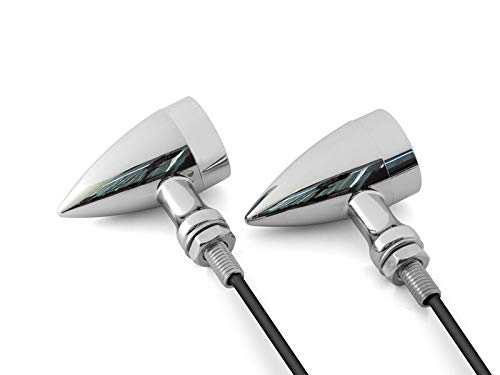 Alchemy Parts Moto Clignotant LED Chrome Acier pour Vintage Rétro Vélo Personnalisé Projet