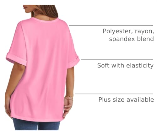 Image of ATHMILE Womens Oversized T Shirts Summer Tops Spring Casual Loose Fit Workout Short Sleeve 2026 Beach Vacation