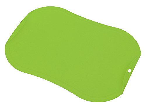 gabo TPU Antimicrobial Cutting Board with Handle, Scratch Resistant, Flexible, Knife friendly, Non-Slip, Juice Groove, Dishwasher Safe (Green)