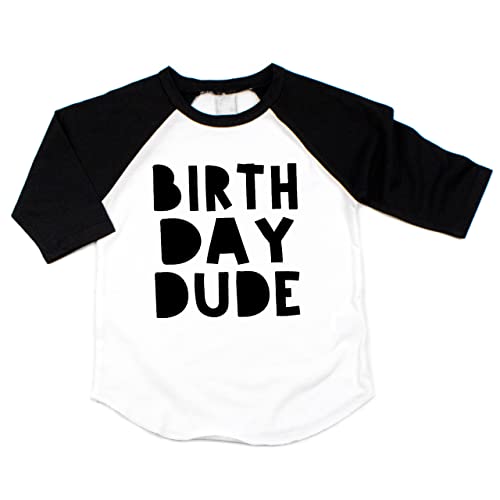 Bump and Beyond Designs Boy Birthday Shirt Kids Birthday Dude Shirt (12-18 Months, Black)