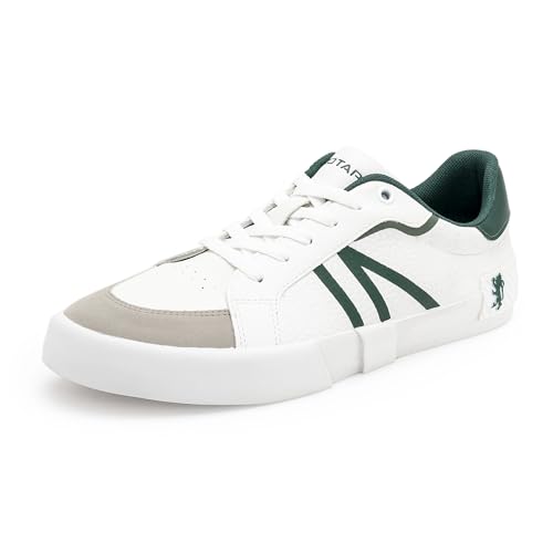 Image of Red Tape Men's Sneakers Off White Pu Round Toe Lace-Up Responsive Sole