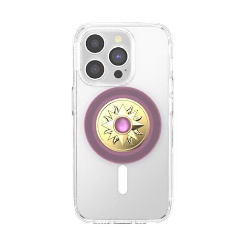 Image of PopSockets Round Phone Grip Compatible with MagSafe, Adapter Ring Included, Phone Holder, Wireless Charging Compatible - Sun Jewel Mauve