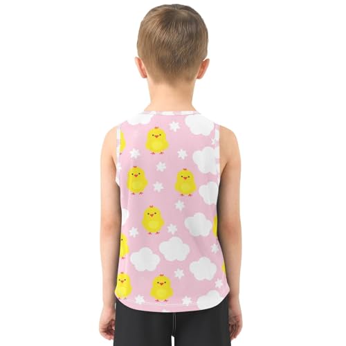 J JOYSAY Chick Cloud Starlet Pink Boys Tank Top Sleeveless Muscle Shirts Quick Dry Kids T-Shirts 3-15T3