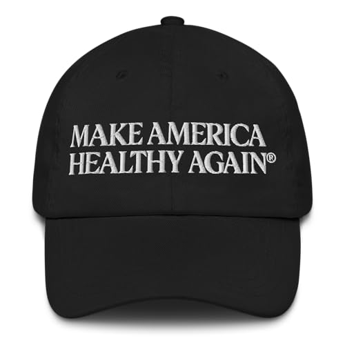 Make America Healthy Again Embroidered Dad Hat Adjustable Cotton Wellness & Patriot Baseball Cap (Black Adjustable)