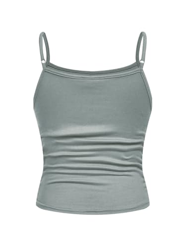 Image of SOLY HUX Girl's Tank Tops 3 Packs Cute Ruched Spaghetti Strap Camisole Slim Fit Undershirts