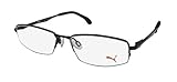 Puma 15427 Mens/Womens Spring Hinges Optimal TIGHT-FIT Designed for Active Lifestyles Eyeglasses/Eye Glasses, Black / Navy, 49-15-135