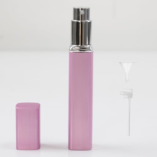 Image of AstonAndia 12ml Perfume Refill Bottle Refillable Perfume Bottle Mini Travel Empty Glass Spray Bottle with Extractor Pump,Funnel (Pink)