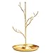 GuLL Forme de branche Bijoux Présentoirs Etagère à Bijoux en fer Forgé Étagère à Bijoux Simple et Moderne Plateau Support De Stockage Pour ranger boucles d'oreilles, bracelets et colliers (d'or)