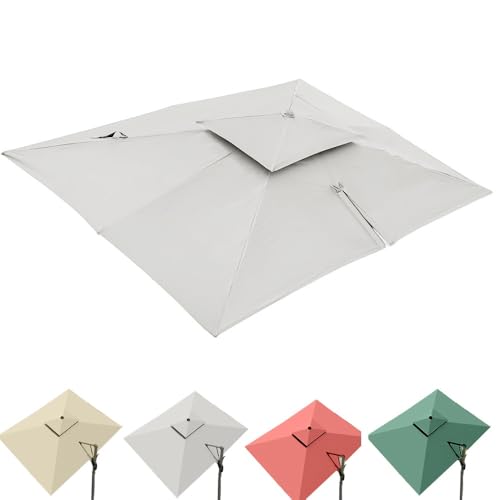 Toile de parasol rectangulaire 10x13 tissu rechange anti-UV imperméable 8 baleines